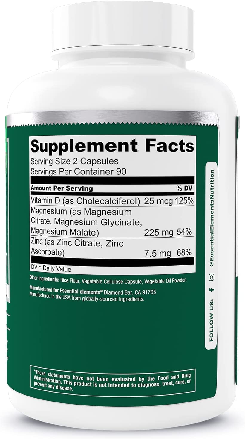 Essential Elements frasco junto a ingredientes naturales ilustrando fuente de nutrientes