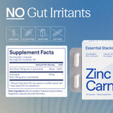 Essential Stacks etiqueta nutricional legible con dosis y advertencias