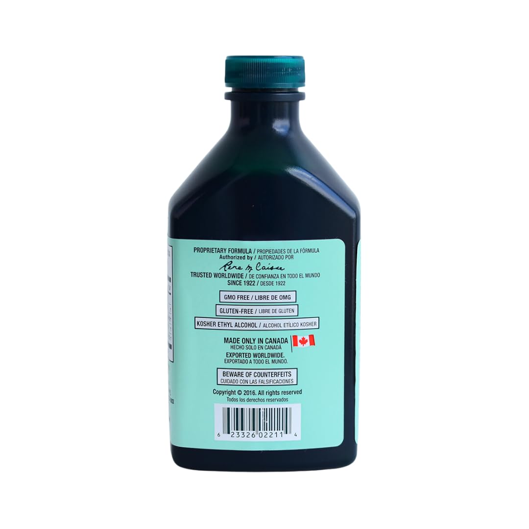 Essiac etiqueta legible con ingredientes tradicionales visibles