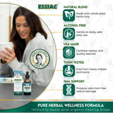 Essiac ingredientes orgánicos mostrando raíces y hierbas naturales
