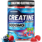 eterlower frasco frontal de Creatine Gummies mostrando diseño y cantidad