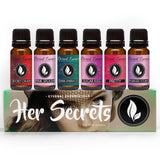 Eternal Essence Oils vista frontal del set de seis frascos muestra variedad y conveniencia