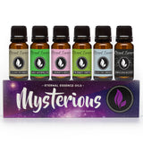 Eternal Essence Oils set frontal mostrando seis botellas, presentación y variedad