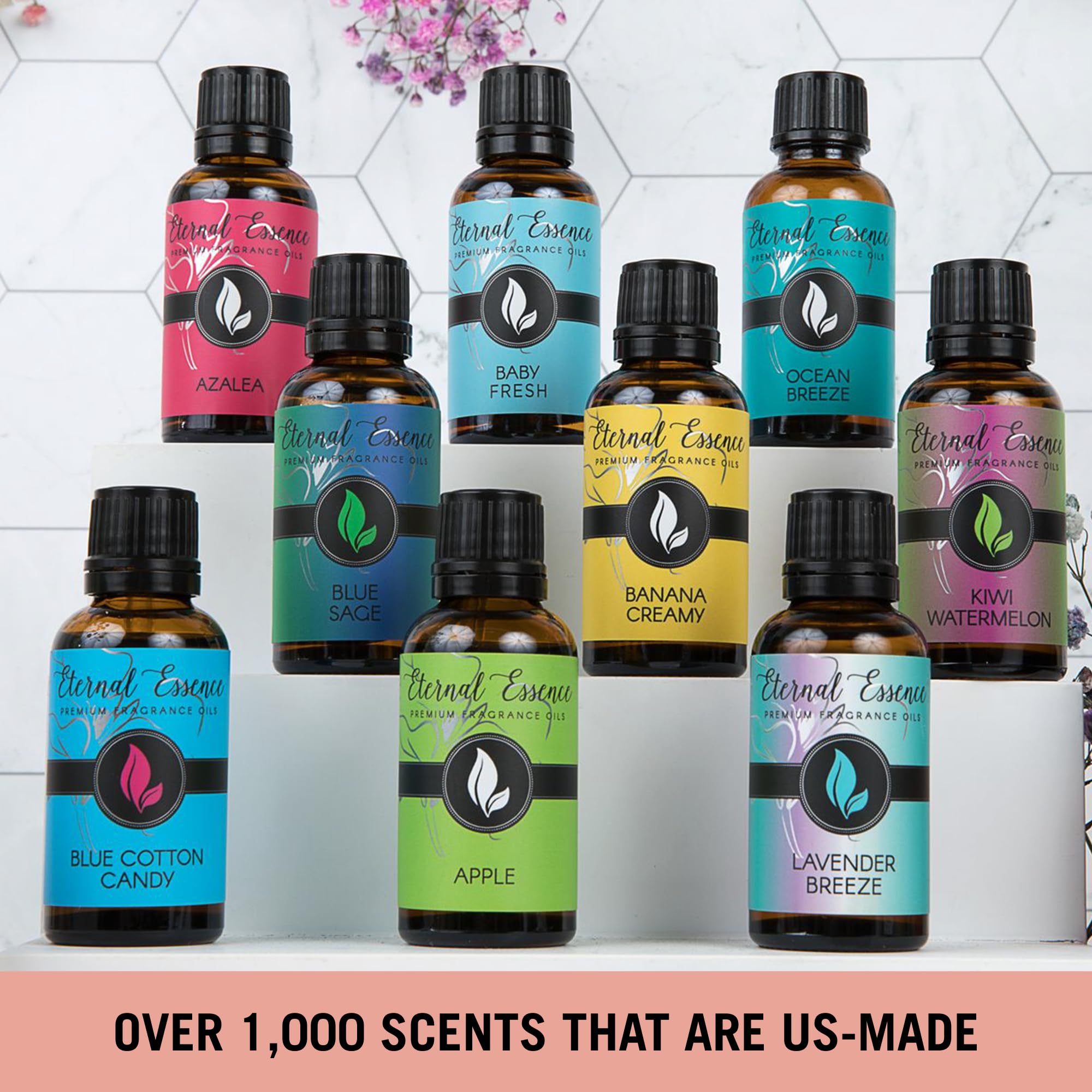 Eternal Essence Oils gotero insertado dosificando gotas para mezclas precisas