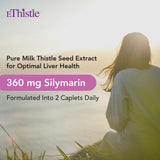 EThistle etiqueta de ingredientes destacando silymarin y vitamina E para transparencia