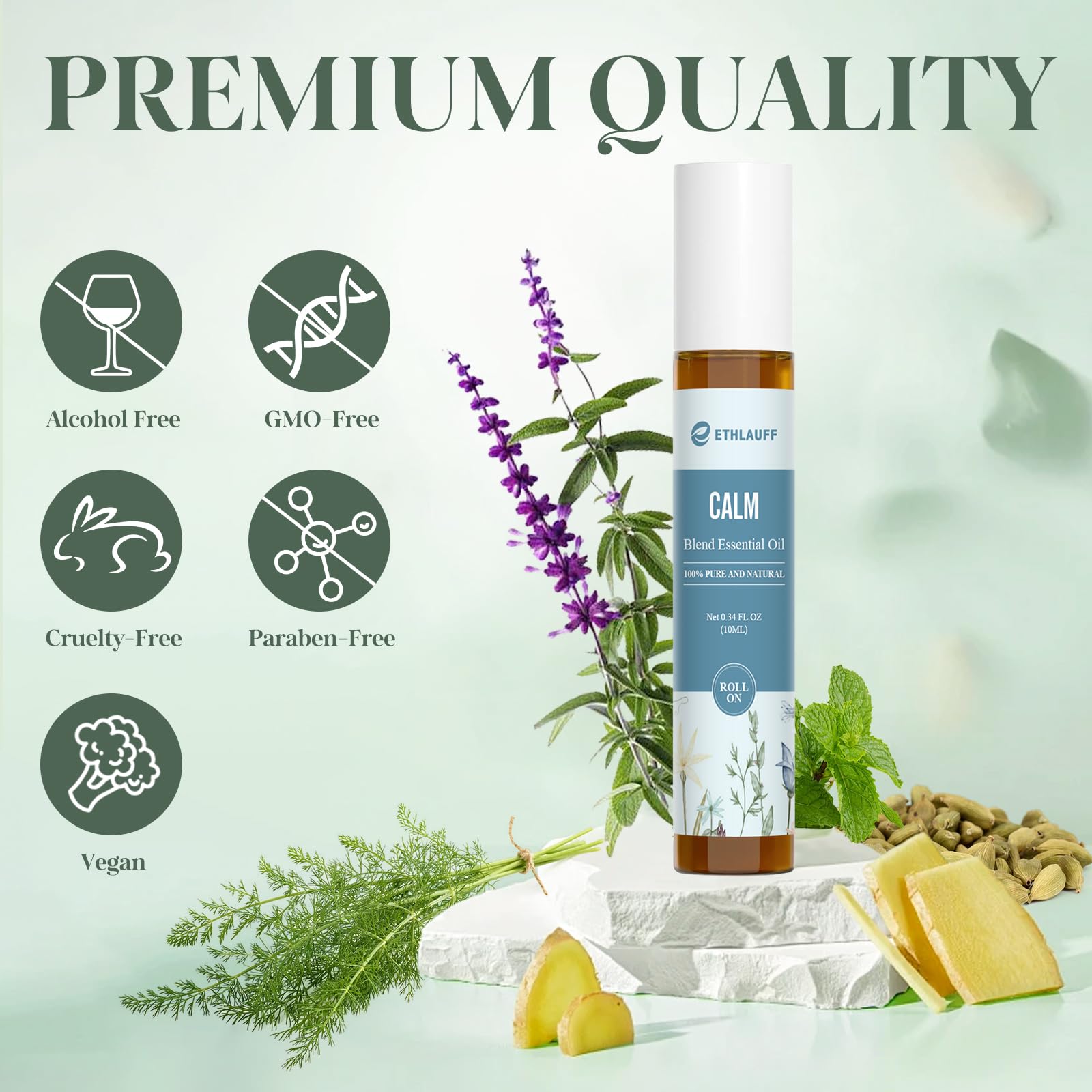 Ethlauff Frankincense & Myrrh etiqueta detallada para uso meditativo y aromático