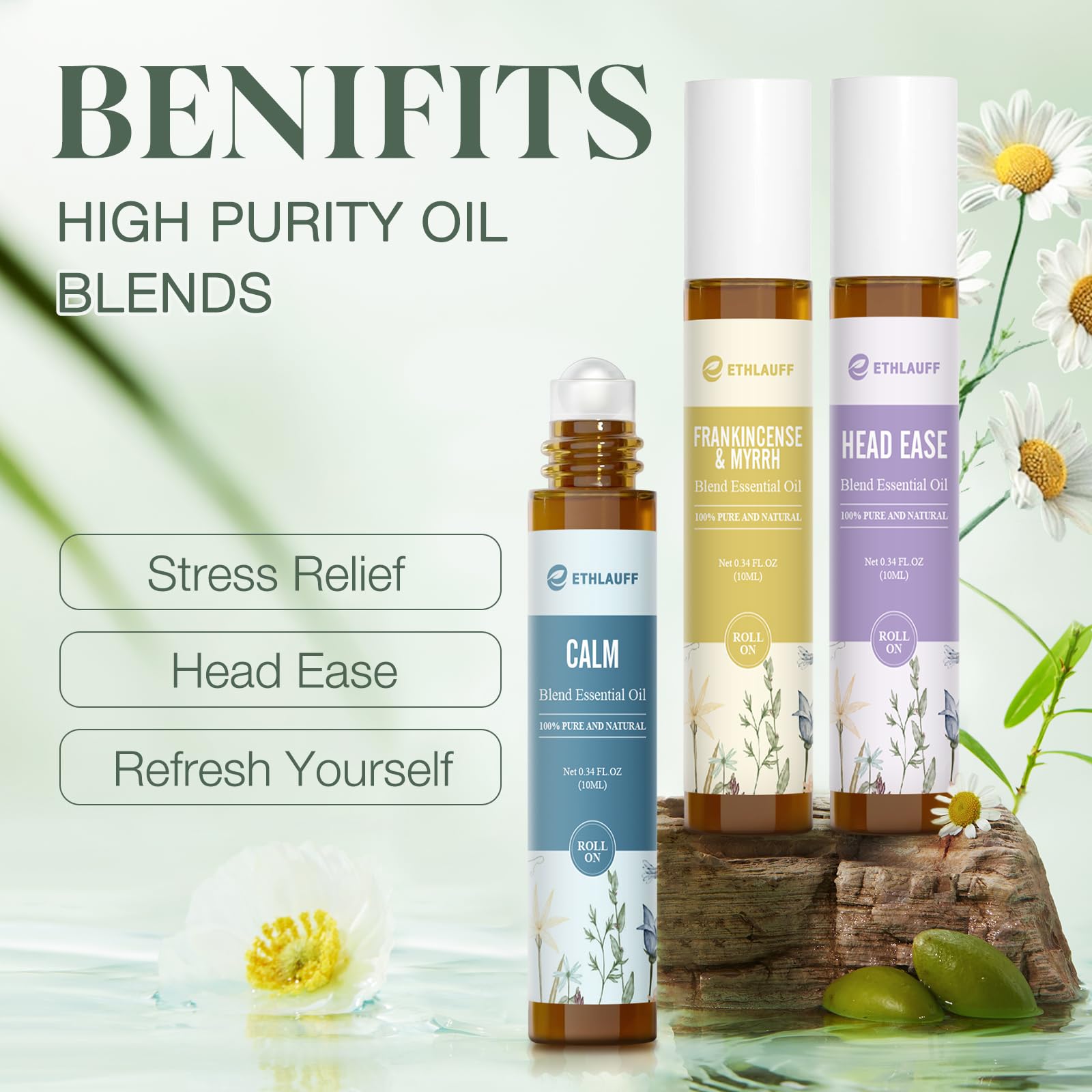 Ethlauff Renew gota y textura del aceite que aporta sensación revitalizante