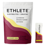 Ethlete envase frontal Raspberry Lemon mostrando beneficios y sabor