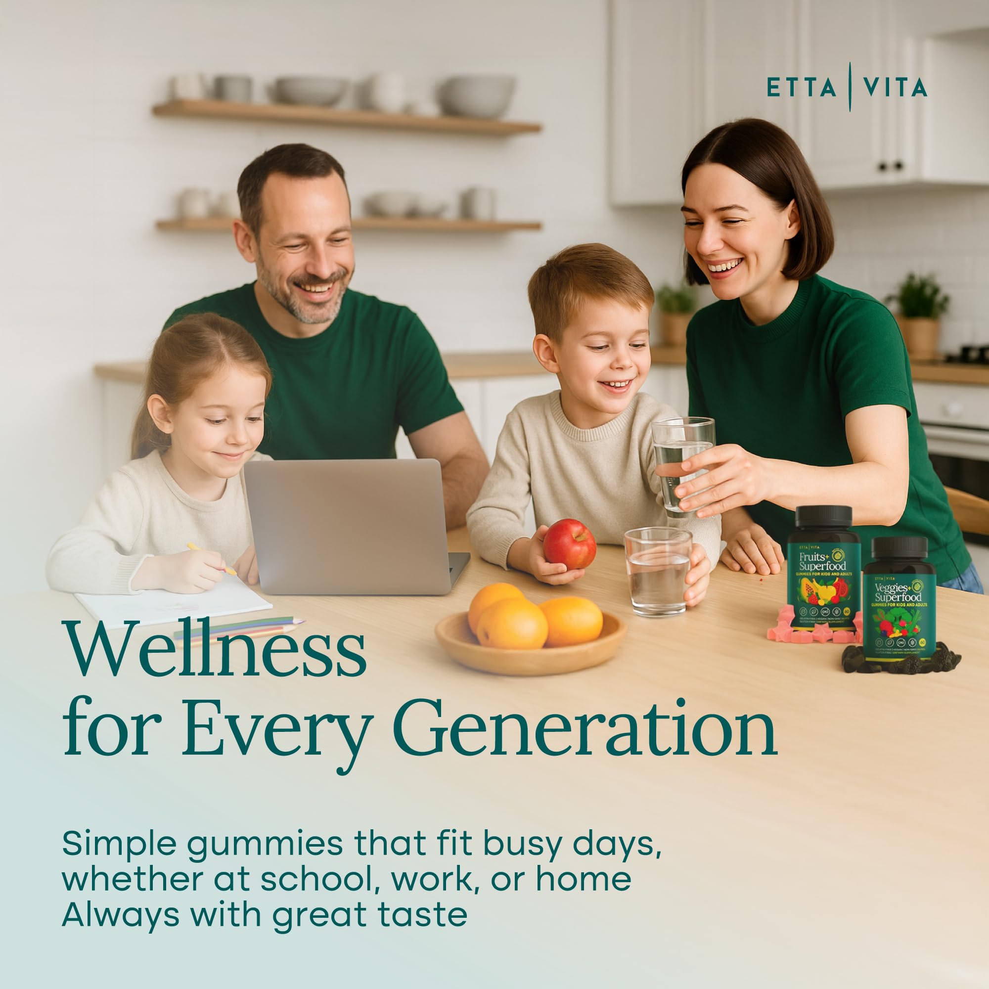 Etta Vita caja abierta con gomitas para visual de contenido y cantidad