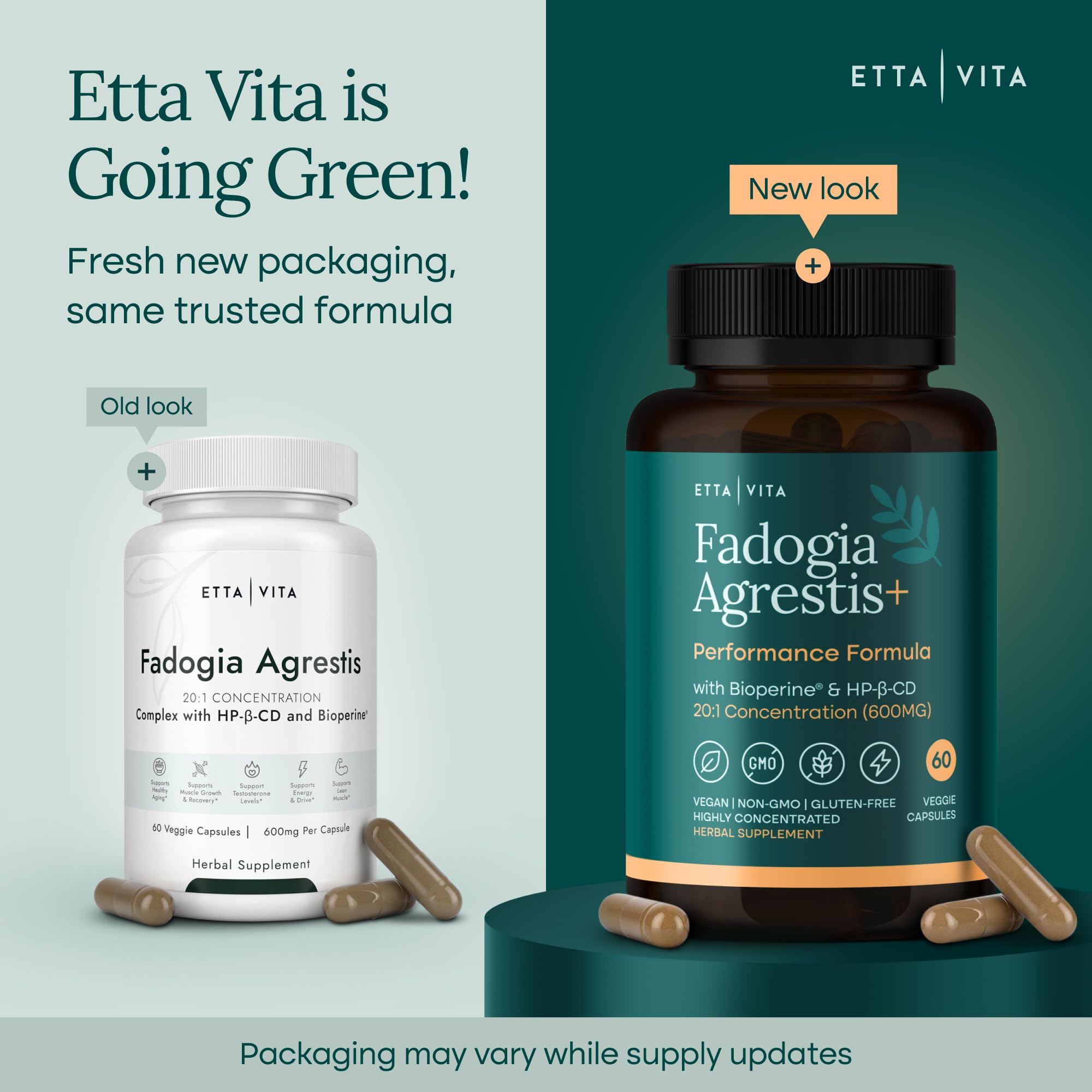 Etta Vita caja abierta mostrando frasco y 60 cápsulas listos para uso