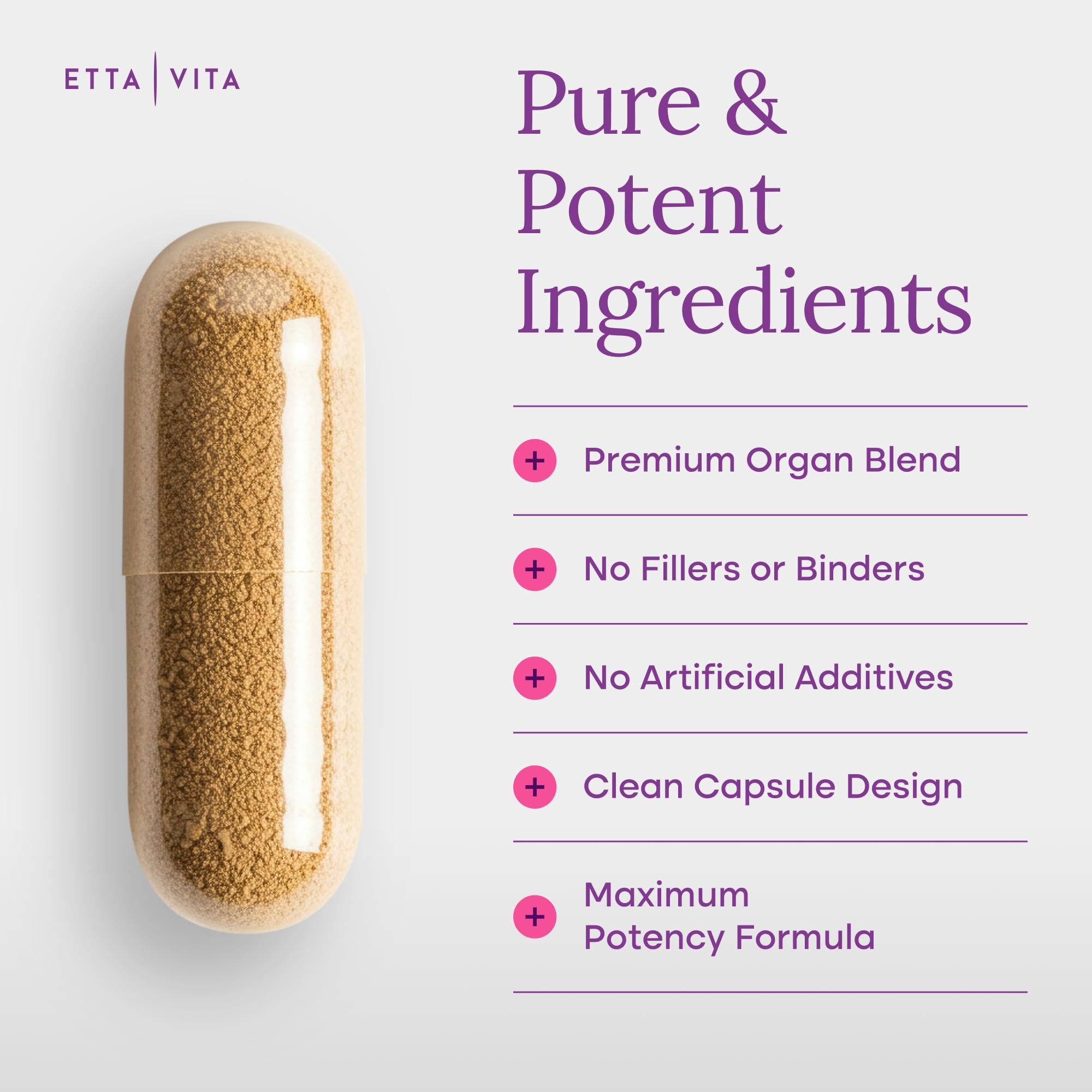 Etta Vita etiqueta con lista de ingredientes y certificaciones visibles