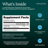 Etta Vita etiqueta nutricional visible con información de actividad enzimática