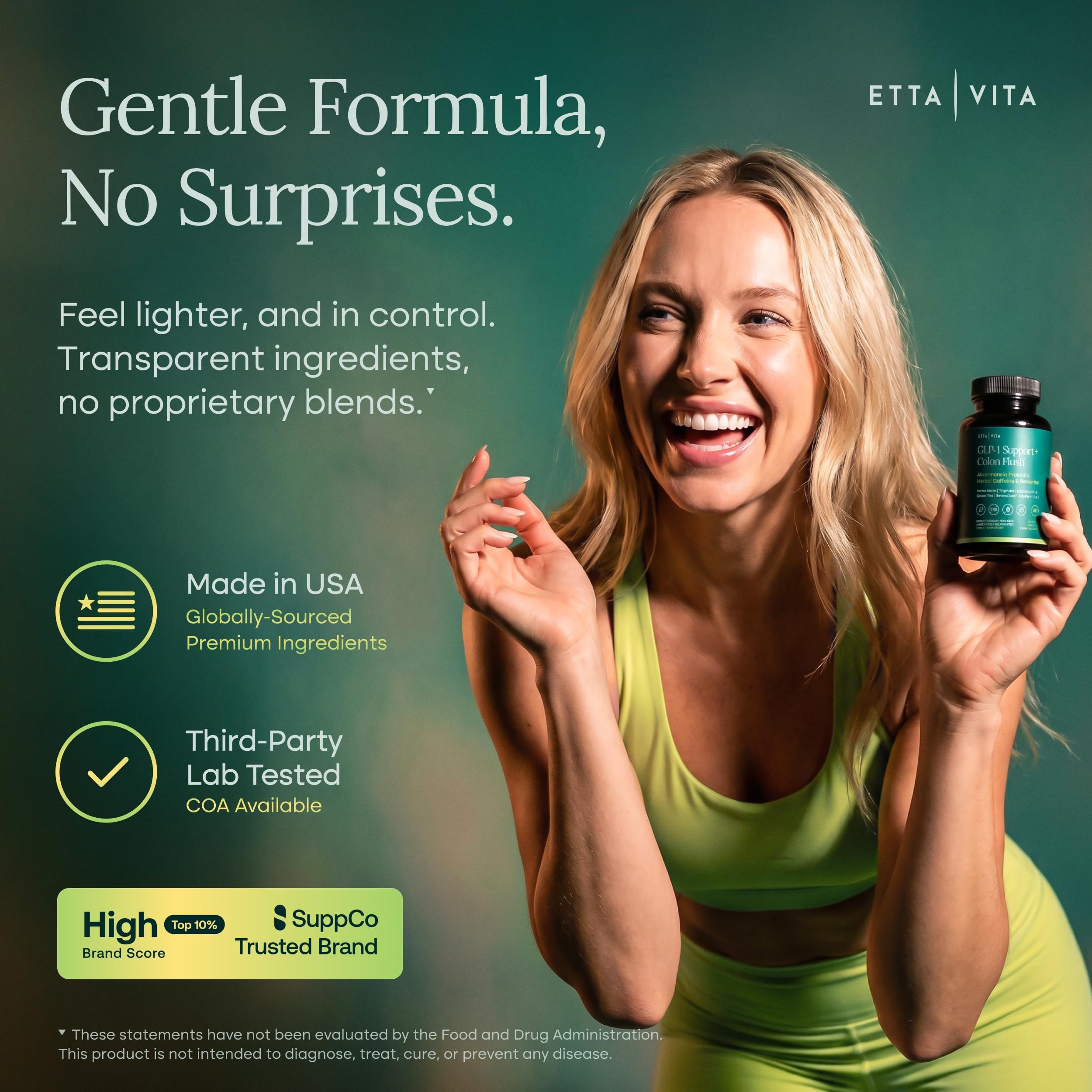 Etta Vita textura del polvo de triphala mostrando fibra natural y efecto digestivo