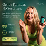 Etta Vita textura del polvo de triphala mostrando fibra natural y efecto digestivo