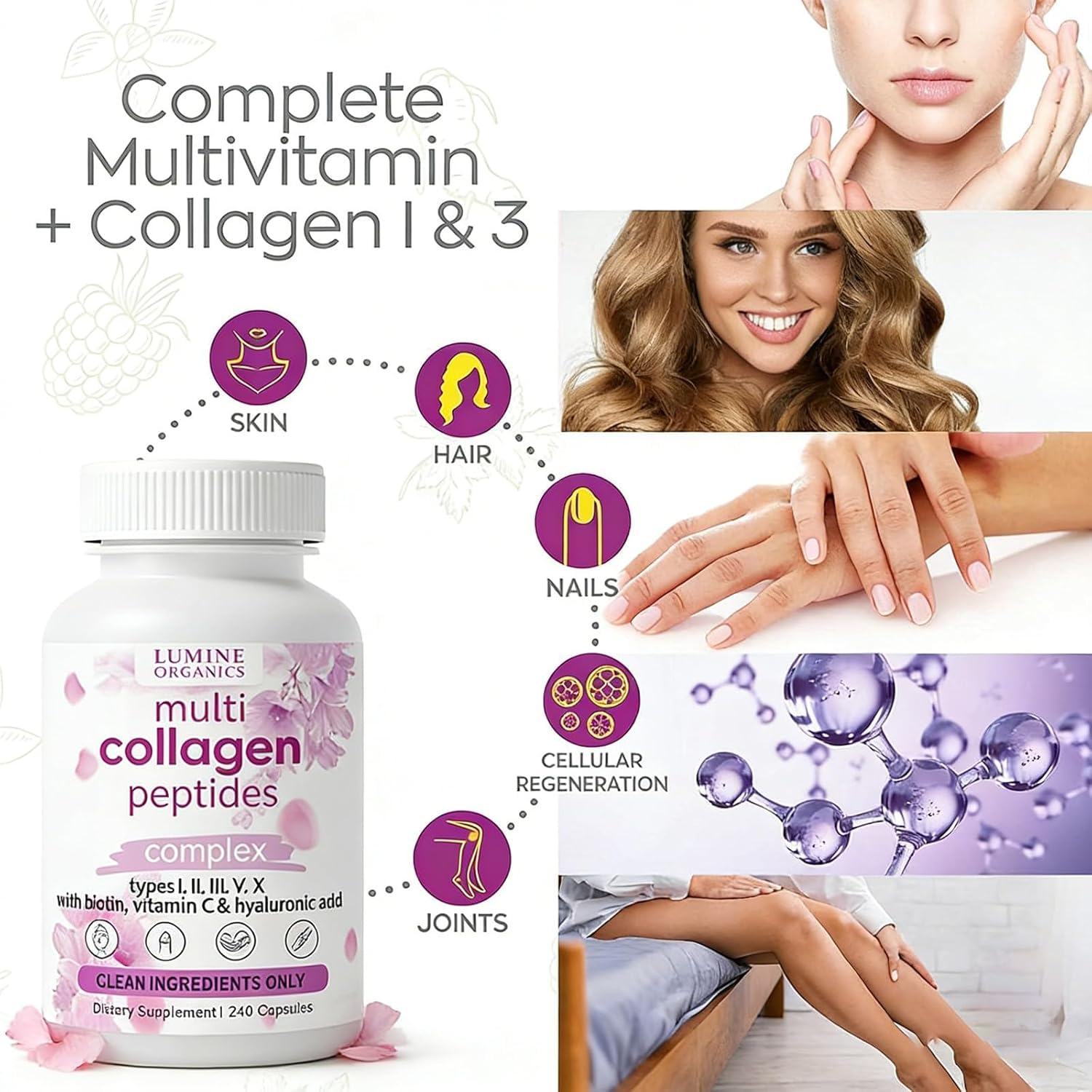 ETUIH Lumine Organics cápsulas en mano para visualizar tamaño y comodidad