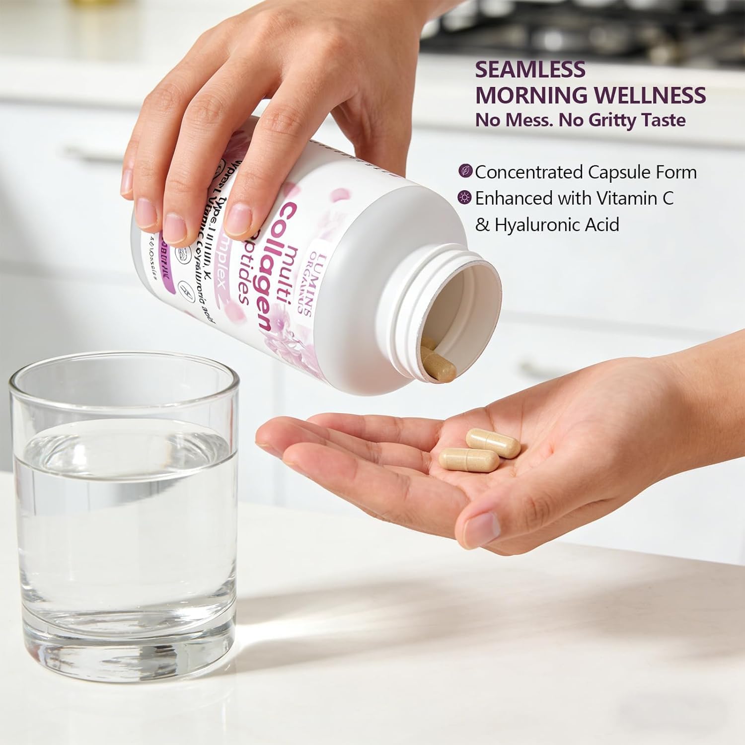 ETUIH Lumine Organics detalle de ingredientes clave y lista nutricional clara