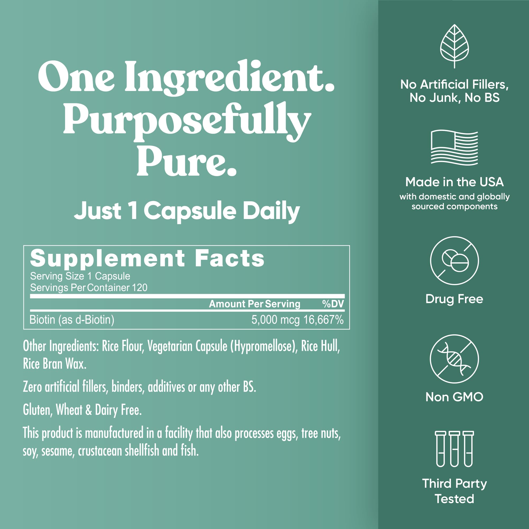 Eu Natural Biotin 5000 mcg en mesa de belleza integrándose a rutina diaria
