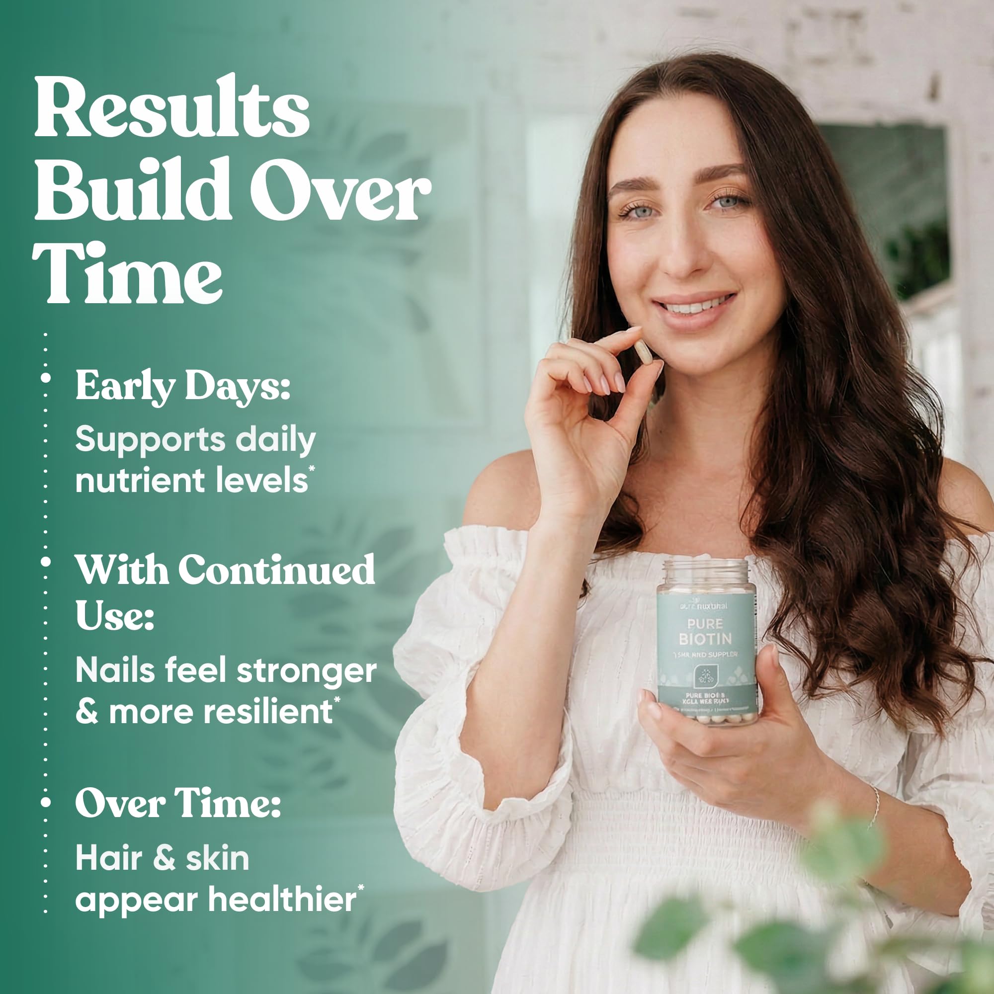 Etiqueta nutricional Eu Natural Biotin mostrando pureza y transparencia