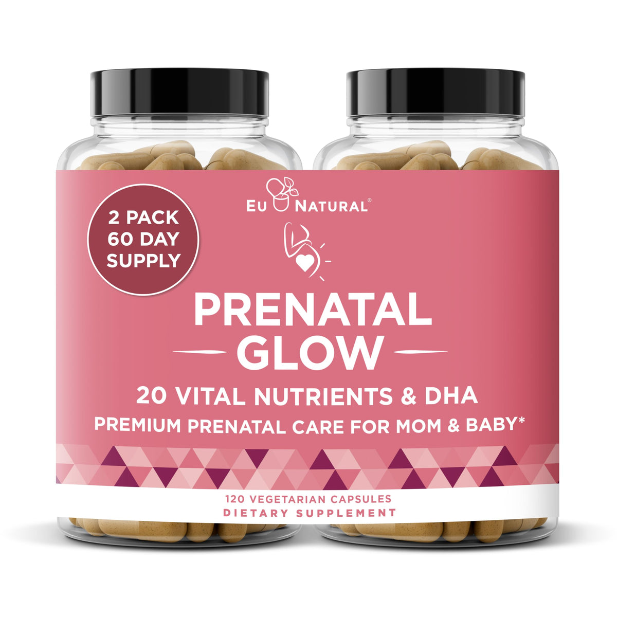 Eu Natural imagen frontal del empaque mostrando suplemento prenatal y confianza