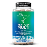 Eu Natural frasco frontal del Next Gen Multi for Him mostrando etiqueta clara y beneficios