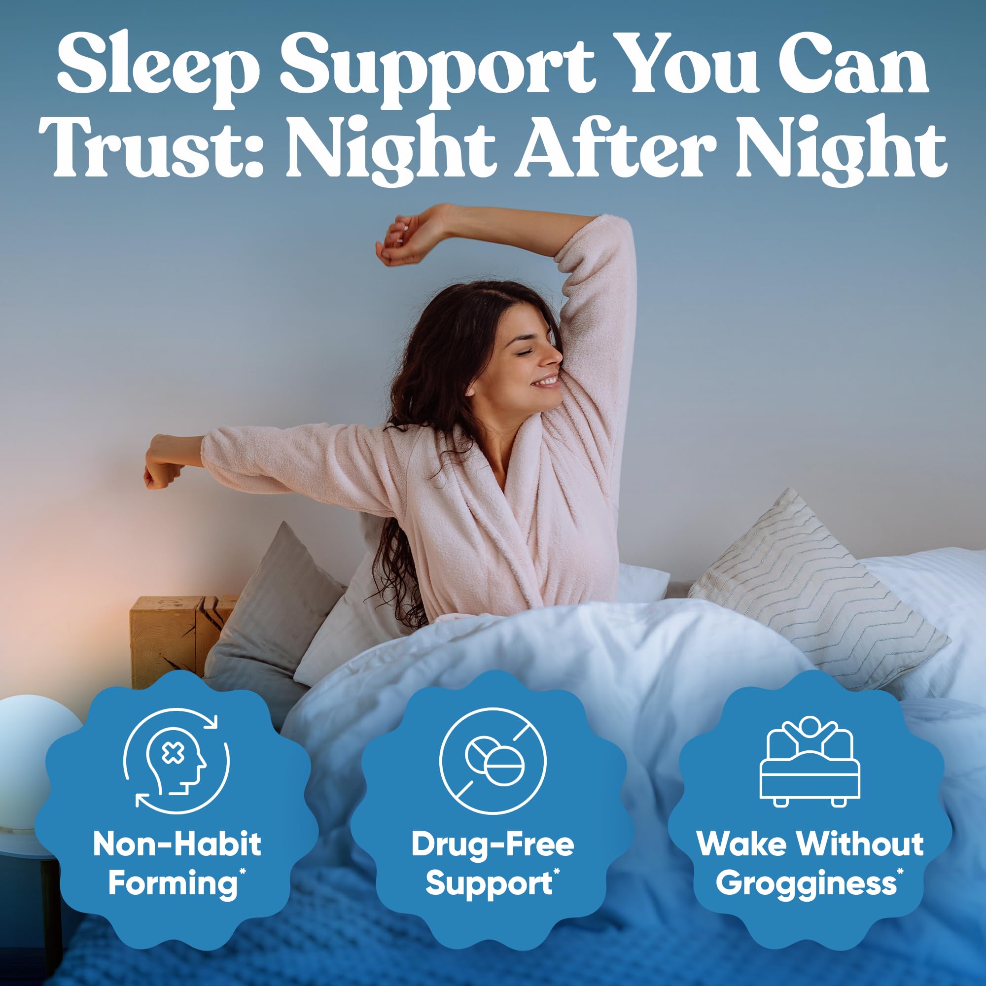 Eu Natural comparación de tamaño de las cápsulas Serenity Sleep junto a moneda
