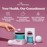 Eu Natural envase junto a mano para apreciar tamaño real