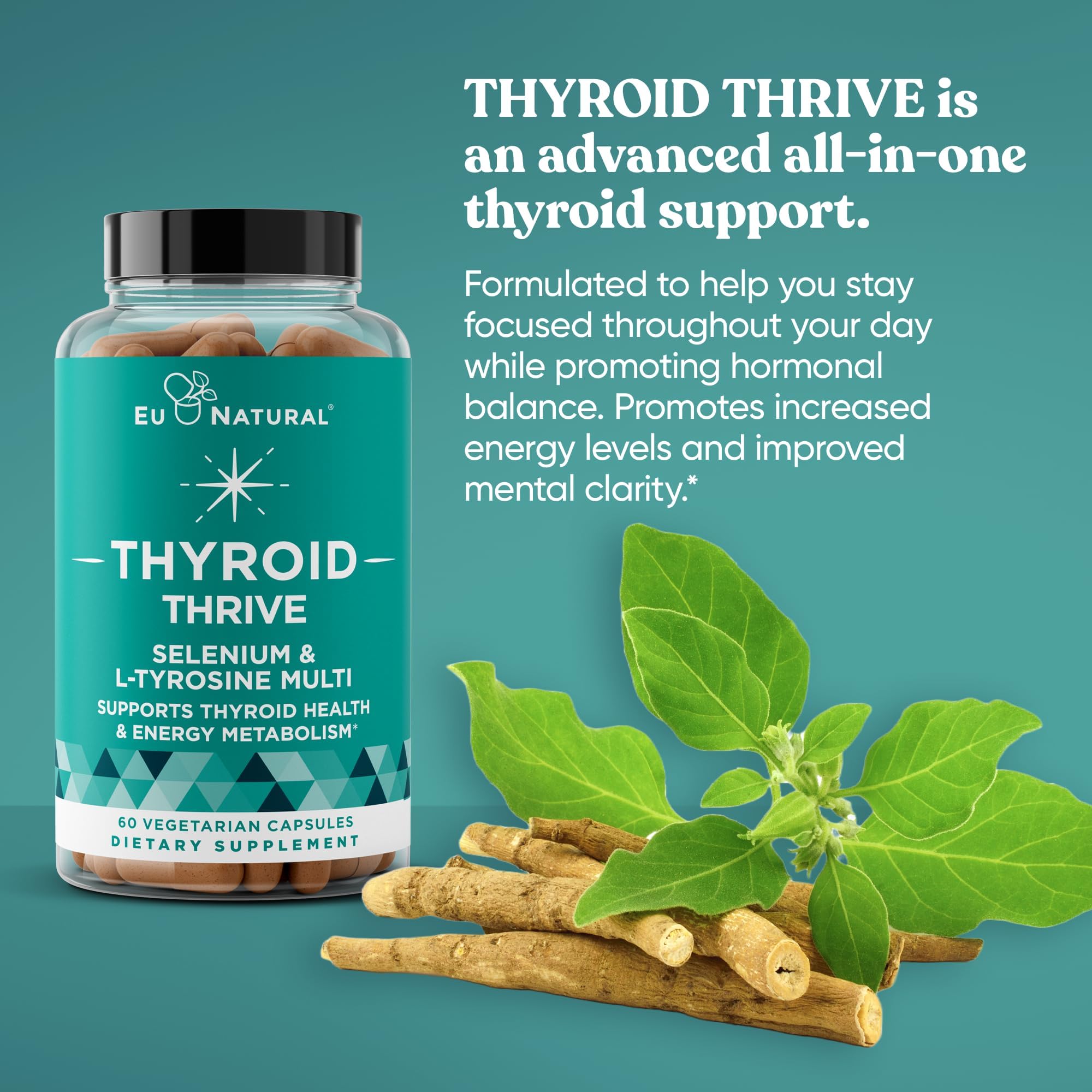Eu Natural Thrive cápsula en mano para comparar tamaño y comodidad de ingestión