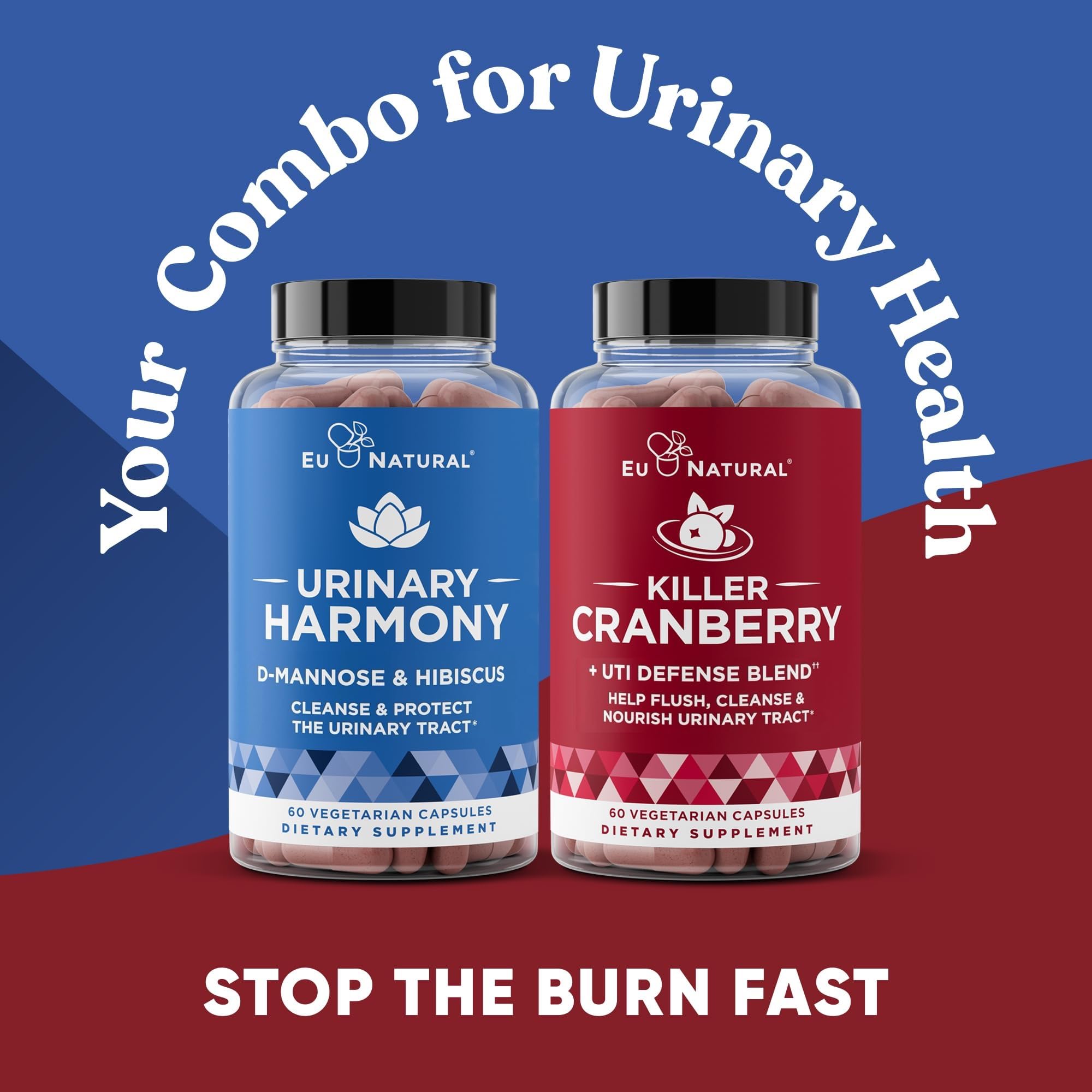 Eu Natural Urinary Harmony botella enfocada en la D‑mannosa y acción rápida
