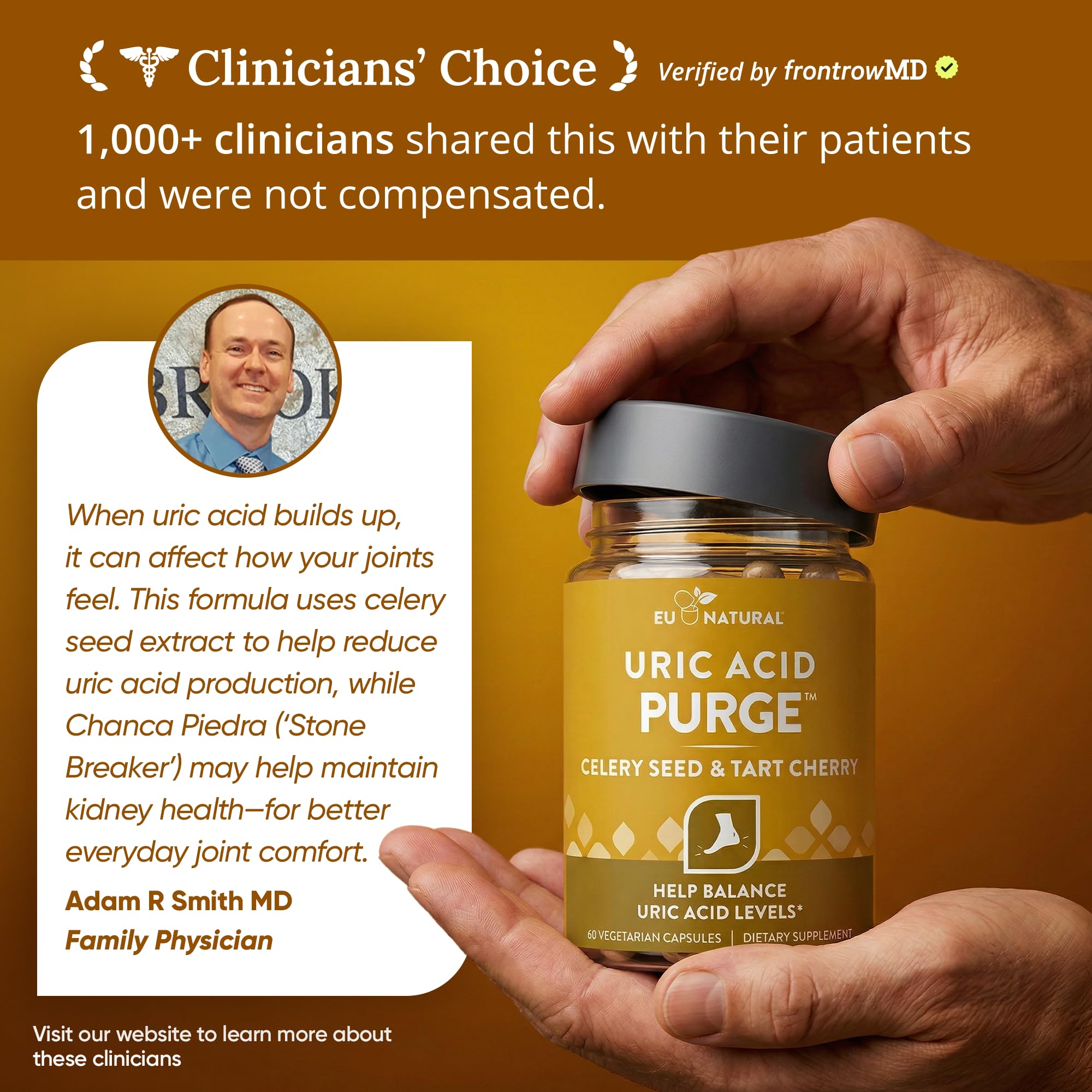 Eu Natural cápsula en mano para comparar tamaño real