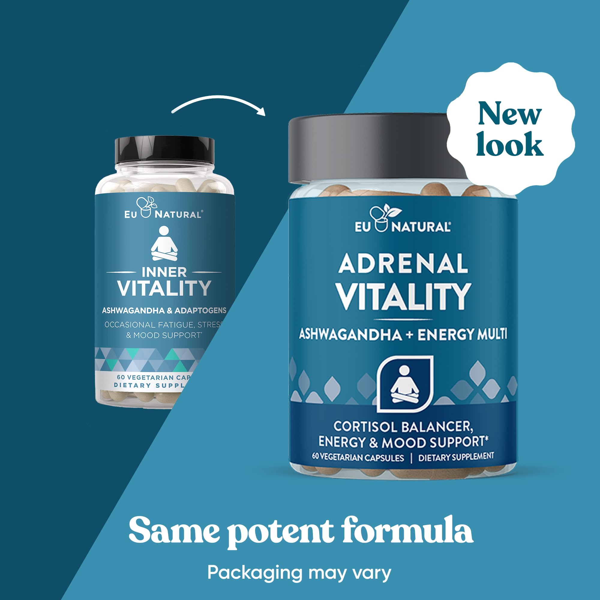 Eu Natural cápsulas Vitality en mano, fácil de tomar y portátil