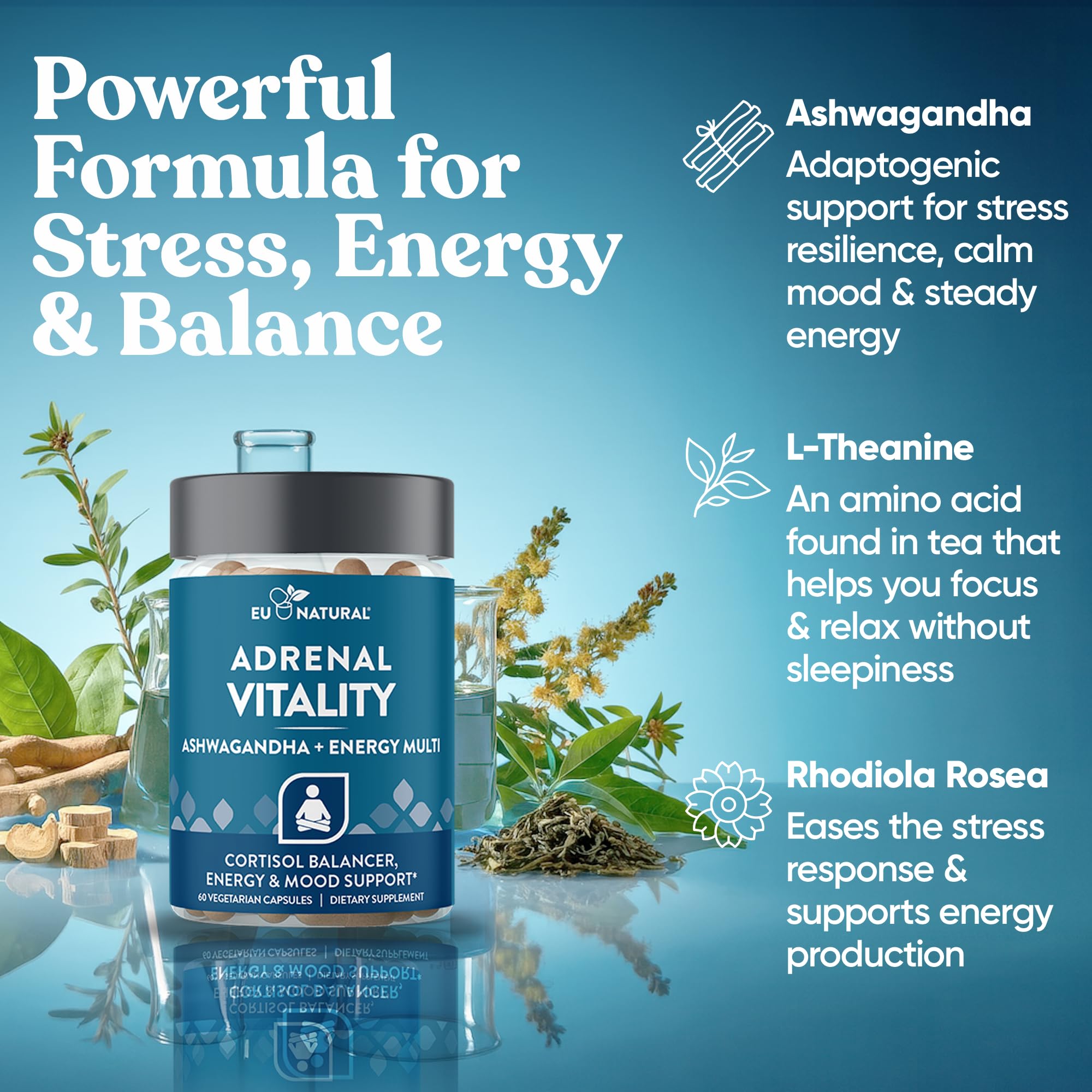 Eu Natural etiqueta de Vitality con ingredientes clave visibles