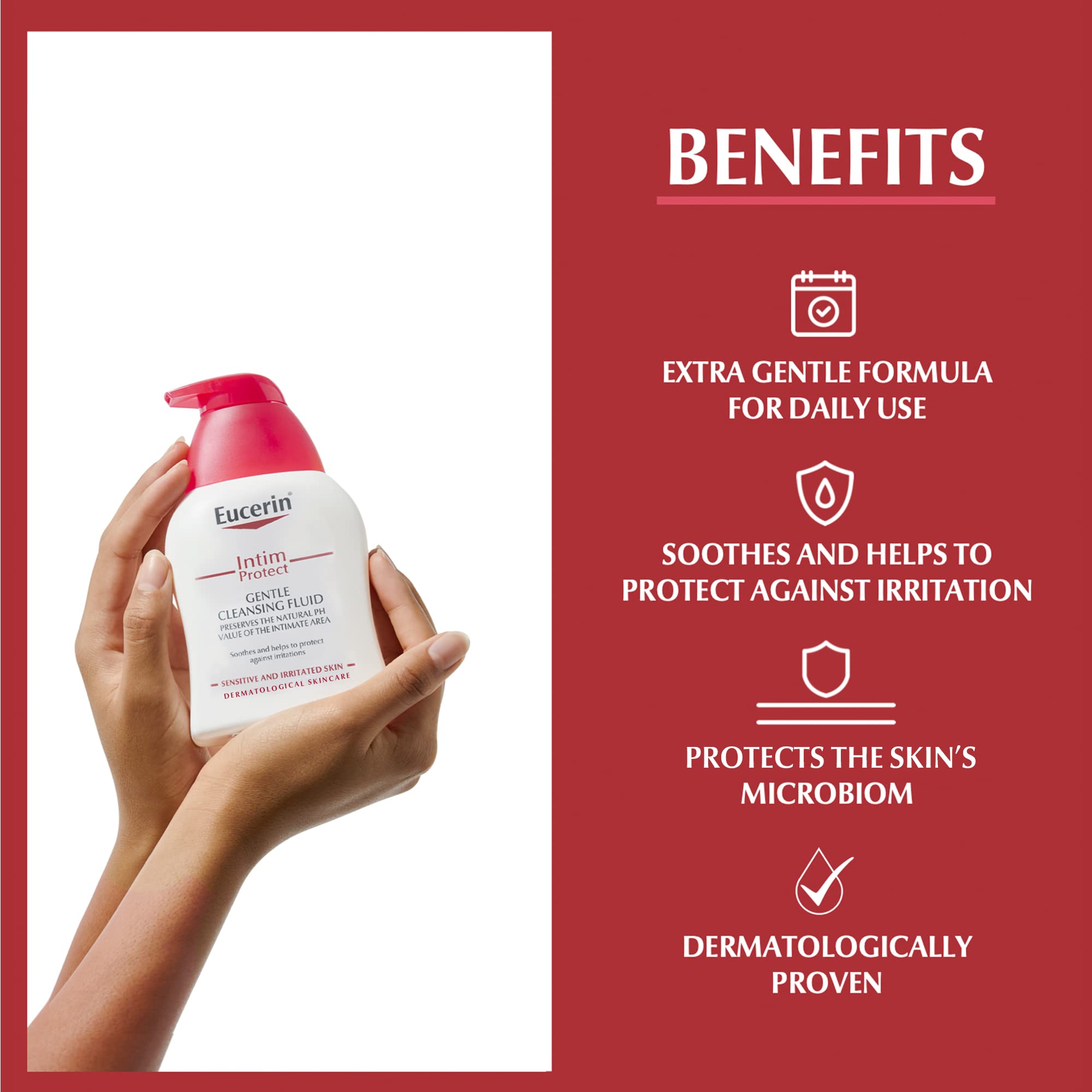 Eucerin Intim-Protect textura fluida que facilita limpieza delicada