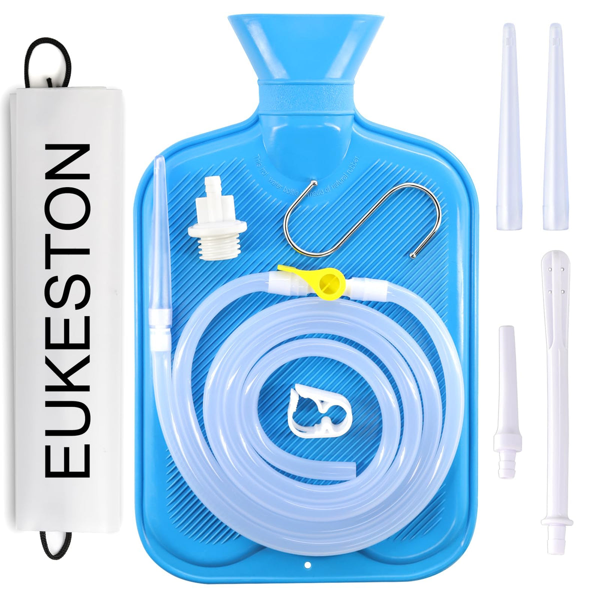 EUKESTON bolsa de enema frontal, vista completa y beneficios de capacidad