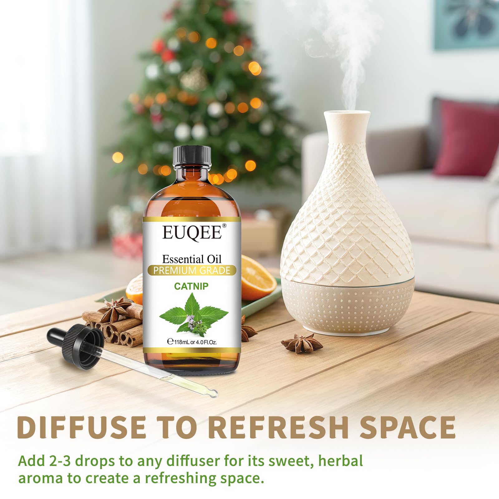 EUQEE hojas y flores de Nepeta cataria indicando origen natural del aceite