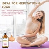 EUQEE aceite en difusor durante meditación, aroma que apoya concentración