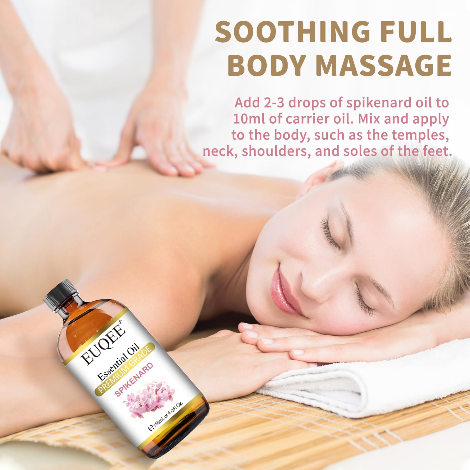 EUQEE aceite usado junto a tapete de yoga, favorece sensación de enraizamiento