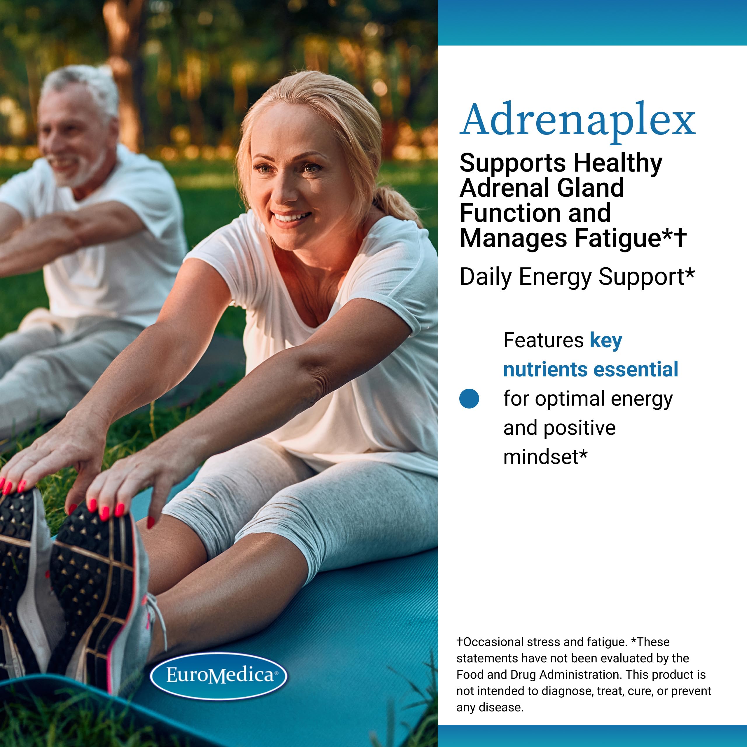EuroMedica Adrenaplex cápsula en primer plano, textura y pureza destacada
