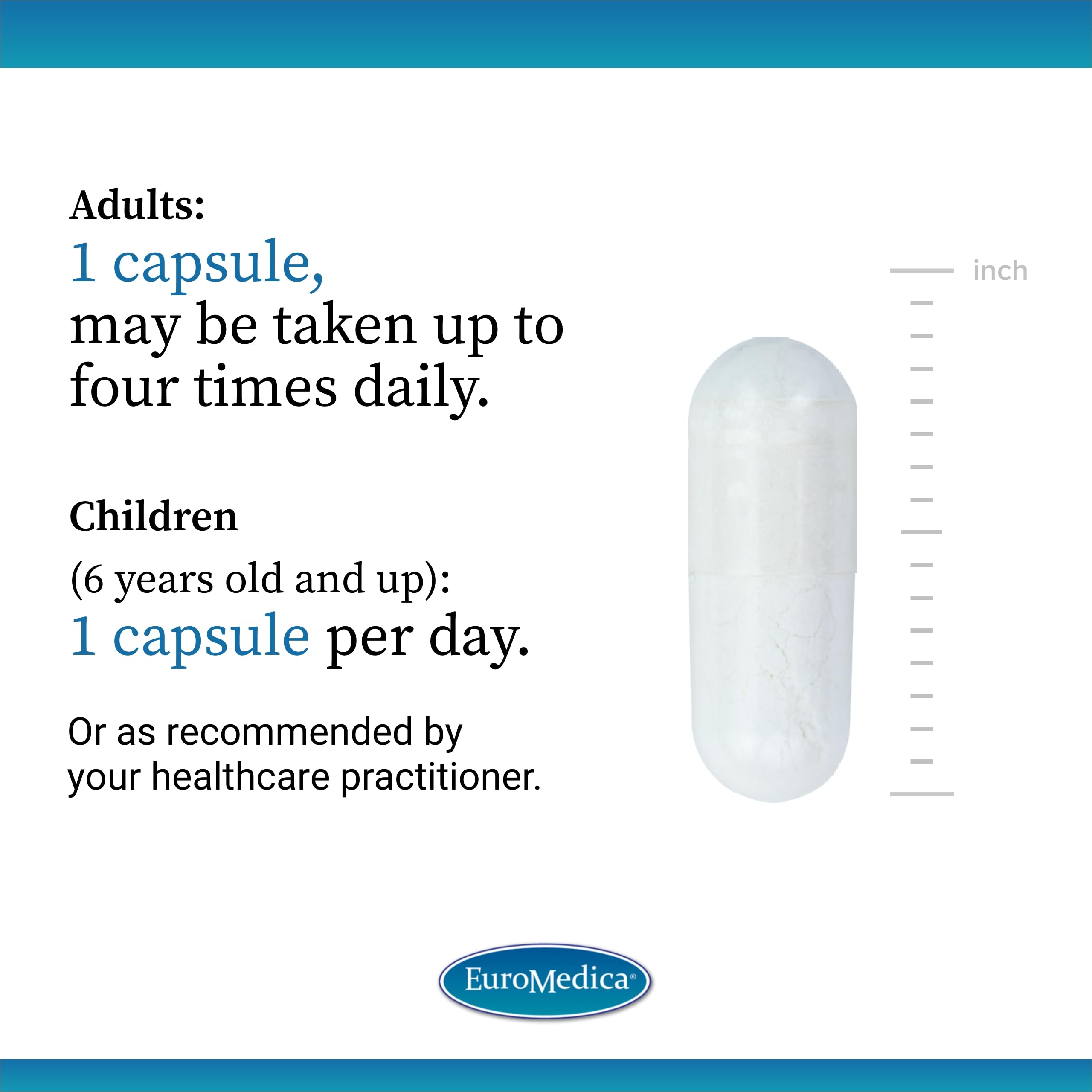 EuroMedica cápsula en mano para comparar tamaño y dosificación visual