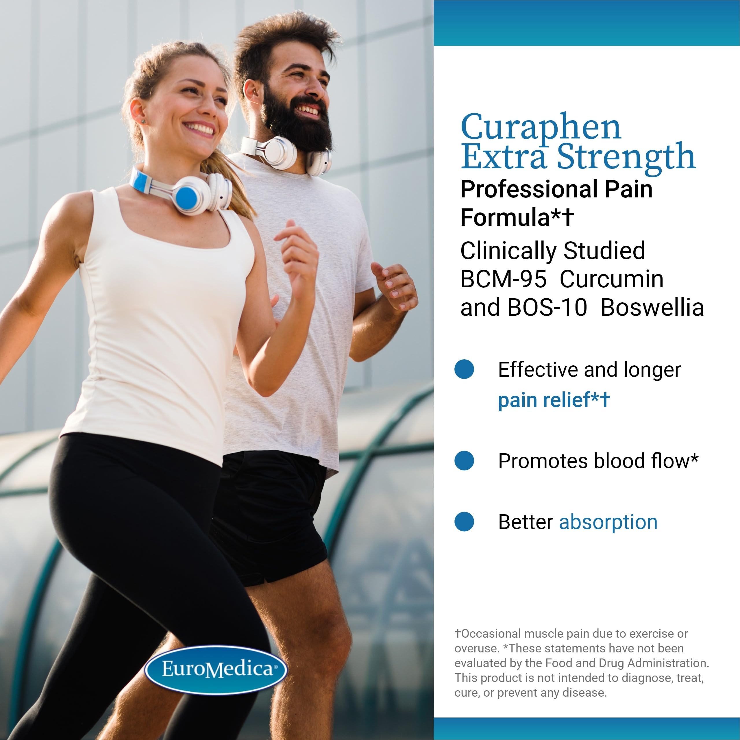 EuroMedica Curaphen caja abierta con frasco, visual de presentación y seguridad