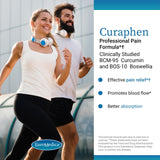 Primer plano de la etiqueta Euromedica Curaphen con ingredientes activos y claridad informativa
