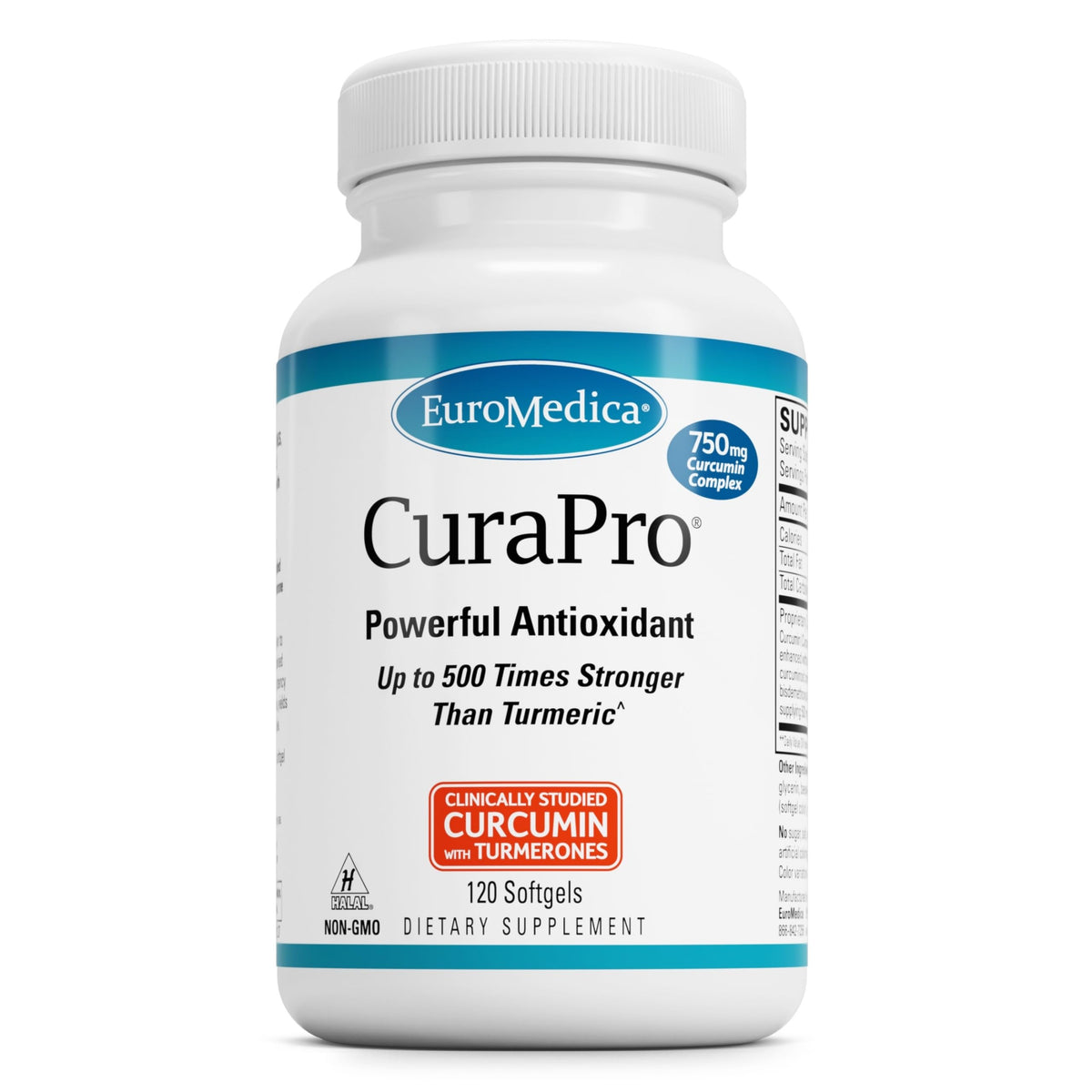 EuroMedica frasco Euromedica Curapro vista frontal, identificación clara del producto
