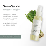 European Spa Source etiqueta legible que destaca aroma lemongrass y eucalipto
