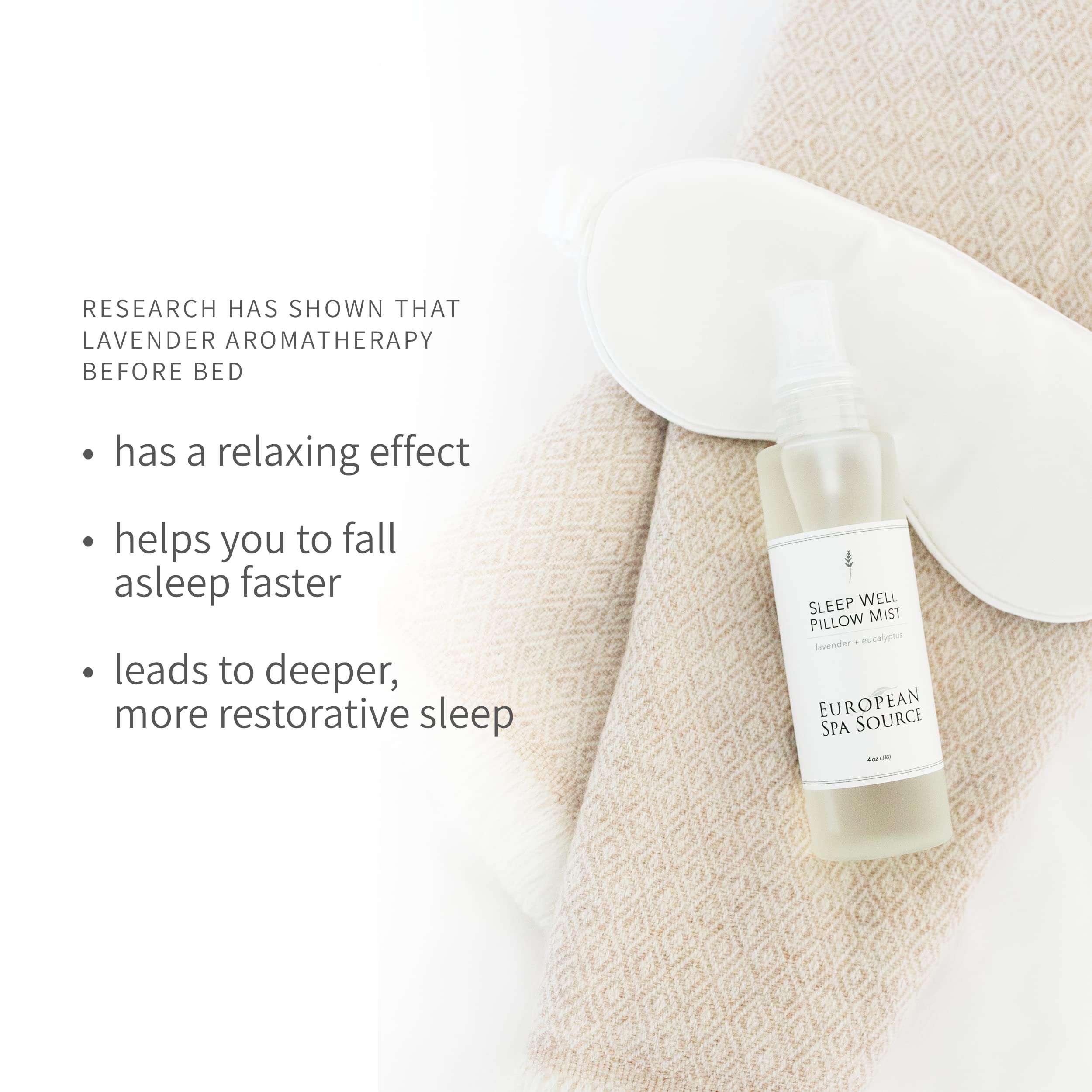 European Spa Source aplicación sobre almohada para confort nocturno