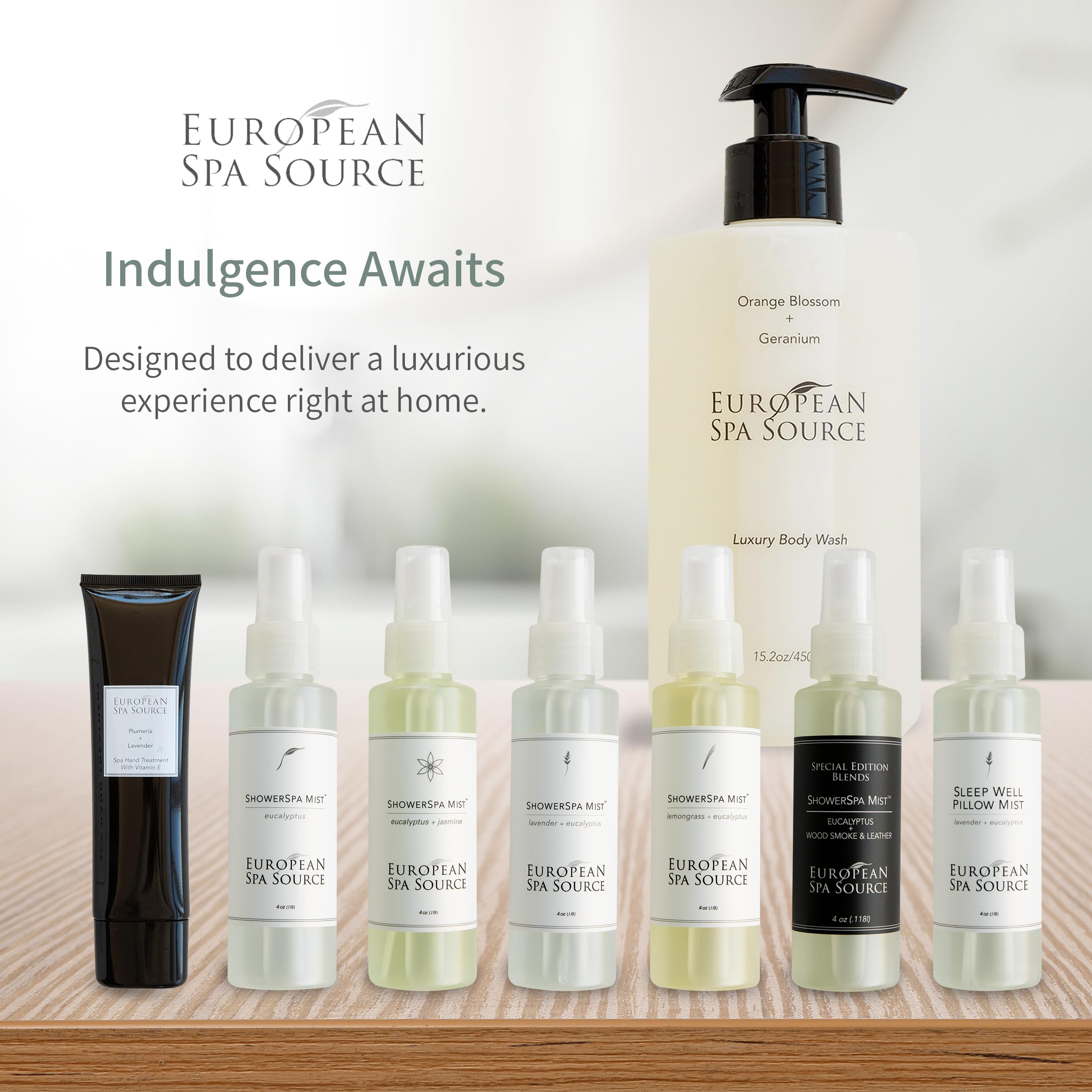 European Spa Source etiqueta legible con ingredientes y marca para confianza de usuario