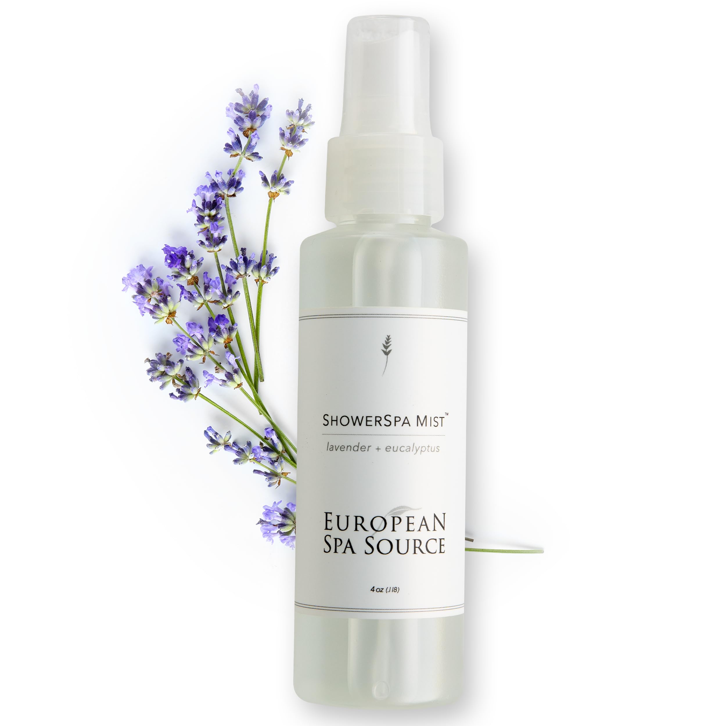 European Spa Source frasco frontal mostrando diseño y beneficio de aromaterapia