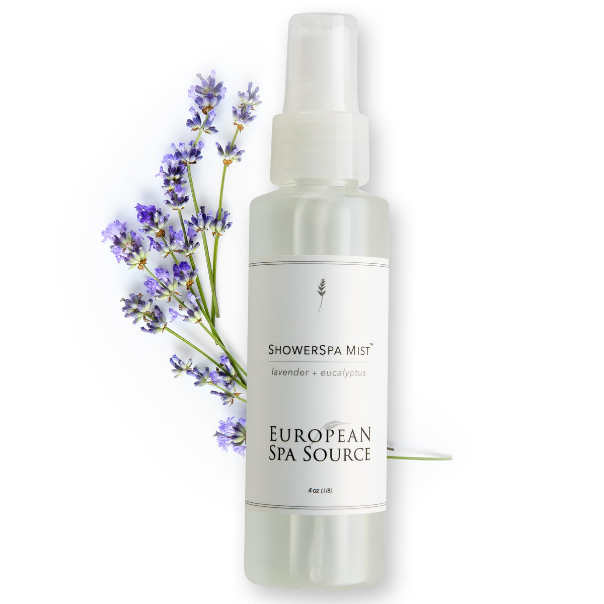European Spa Source frasco frontal mostrando diseño y beneficio de aromaterapia