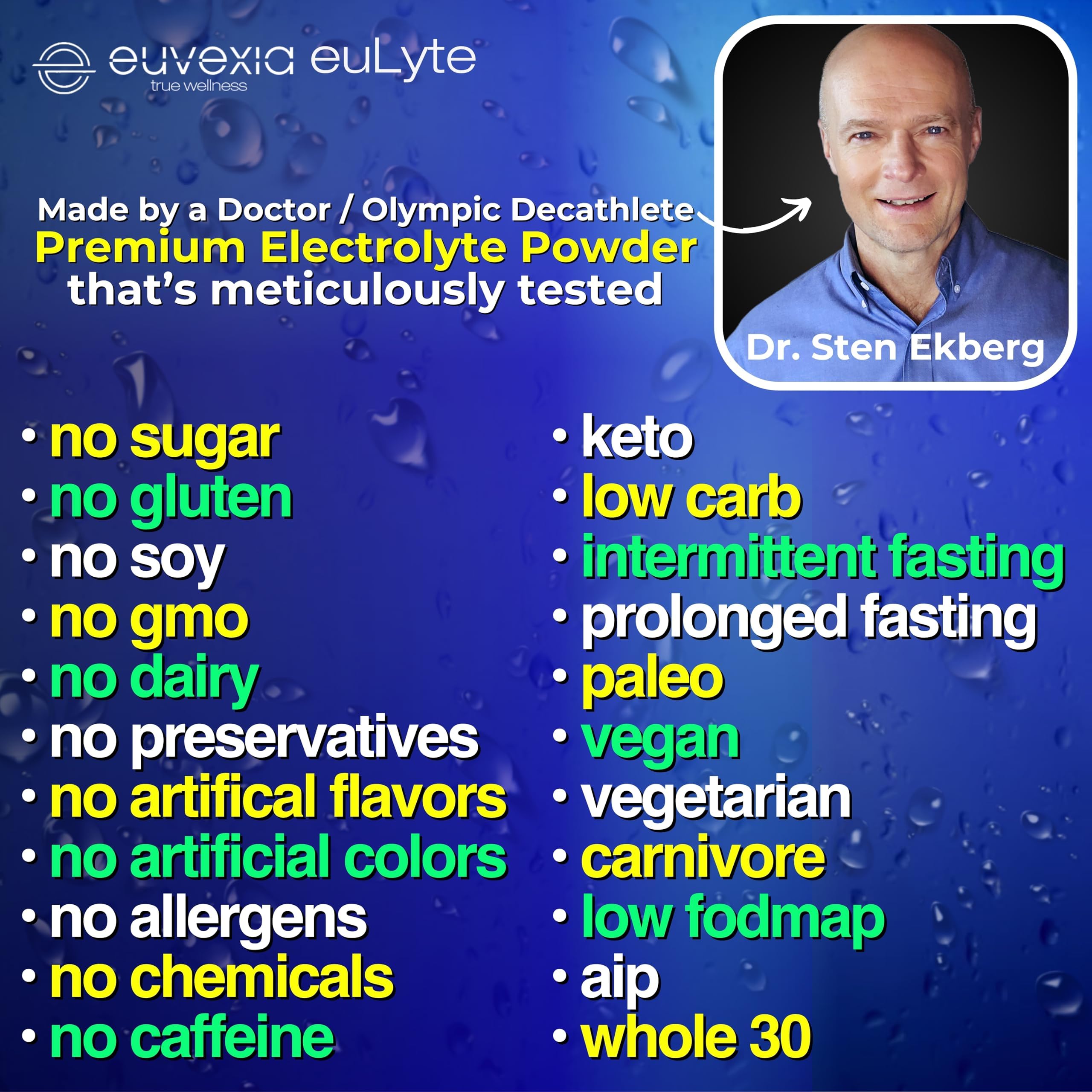 Euvexia etiqueta de ingredientes mostrando minerales y pureza