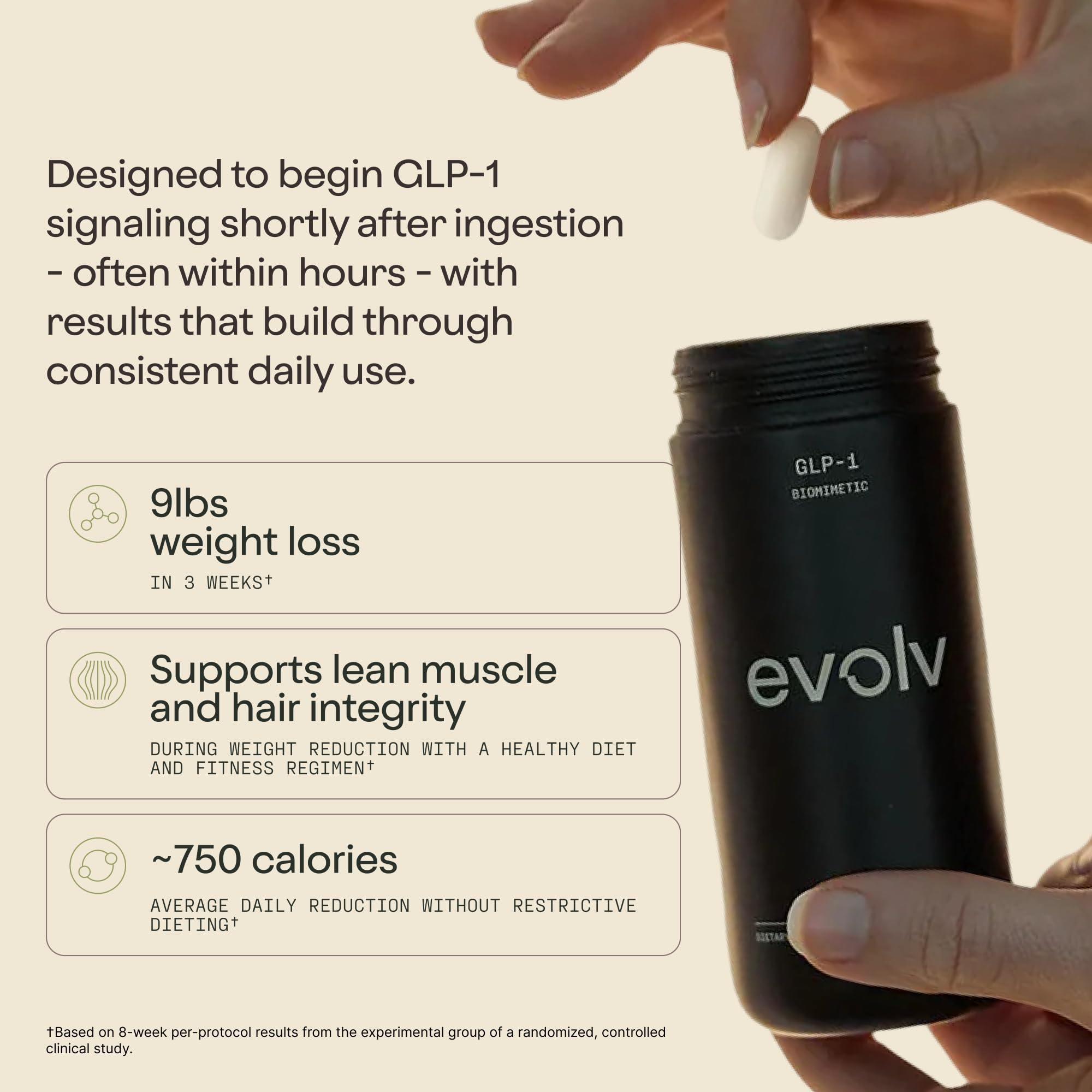 EV1 PEPTIDE botella de 60 ct enfatizando producción cGMP y confianza