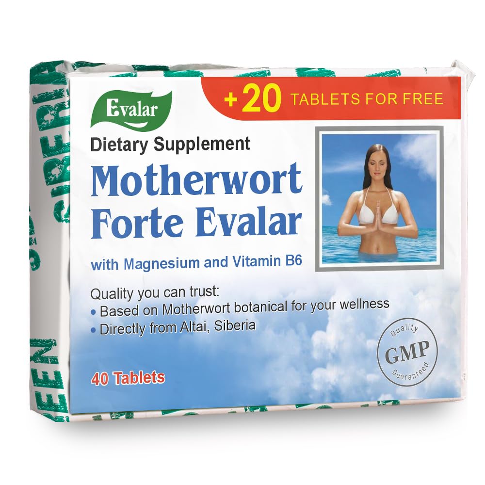 Evalar Motherwort Forte frente del envase mostrando presentación clara y compacta