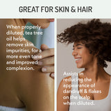 Eve Hansen aceite árbol de té aplicado al cabello, sensación de limpieza